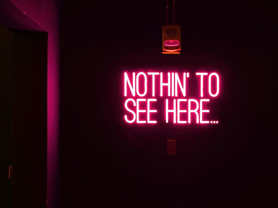 nothin to see here neon sign